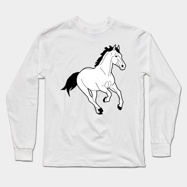 Horse line drawing Long Sleeve T-Shirt by Shyflyer